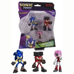 Sonic 3 Bonecos Sonic, Knuckles Pirata e Rusty Rose - Candide