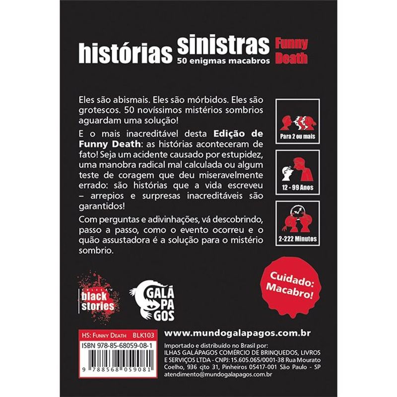 Jogo Hist rias Sinistras Mortes Hil rias - Gal pagos 1