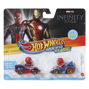 Hot Wheels Racerverse Homem de Ferro e Homem Aranha - Mattel