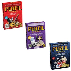 Kit 3 Jogos Perfil Express Música, Personalidades e Filmes e Séries - Grow