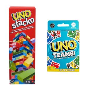 Kit 2 Jogos Uno Tabuleiro Stacko e Uno Teams - Mattel