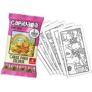 Cards Colorir Cozy e Comfy Capivara - Brincadeira de Criança