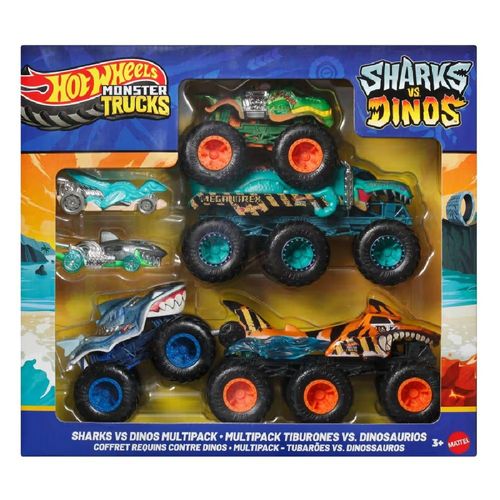 Hot Wheels Monster Trucks Tubar es vs Dinossauros - Mattel 0