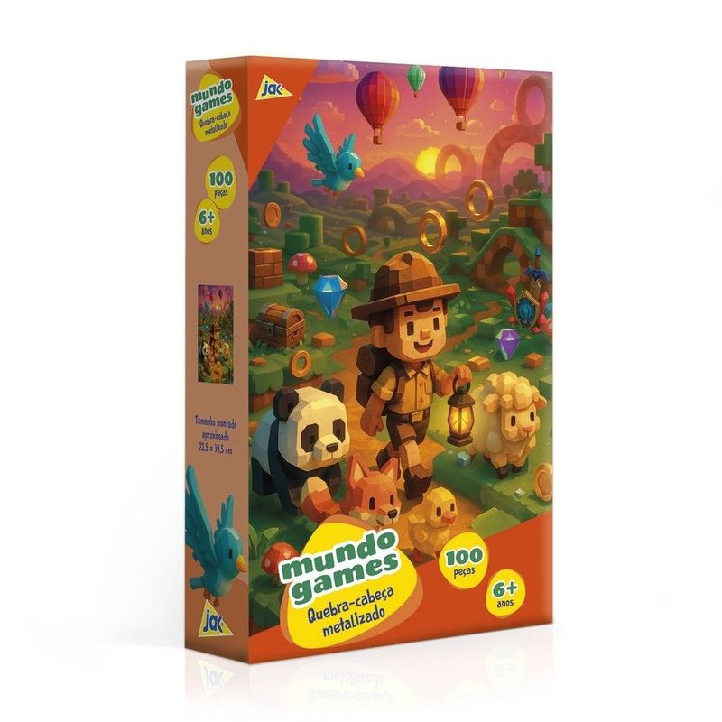 Quebra-Cabe a 100 Pe as Mundo Games Metalizado - Toyster 0