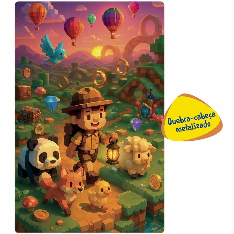 Quebra-Cabe a 100 Pe as Mundo Games Metalizado - Toyster 2