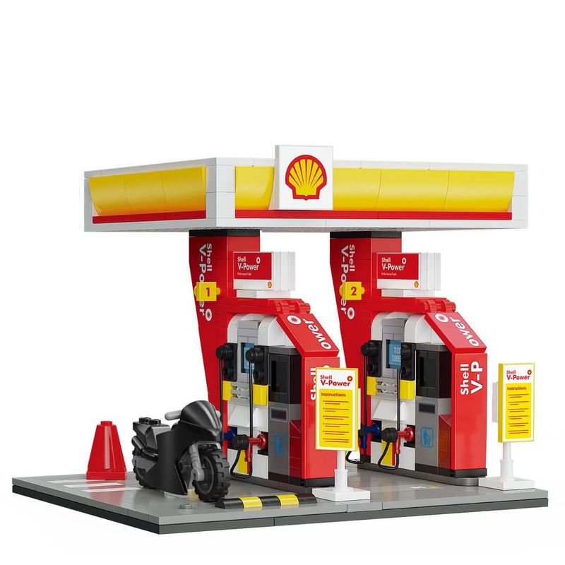Blocos de Montar Posto de Gasolina Shell Mini - Fun Divirta-se 0