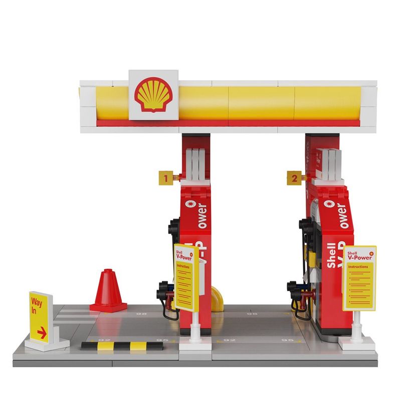 Blocos de Montar Posto de Gasolina Shell Mini - Fun Divirta-se 1