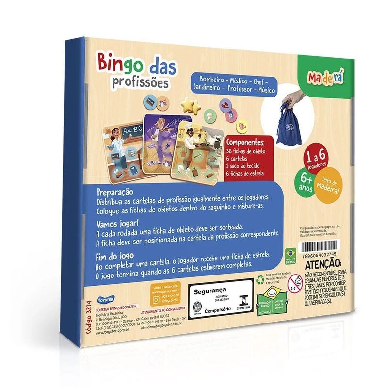 Jogo Bingo das Profiss es - Toyster 3