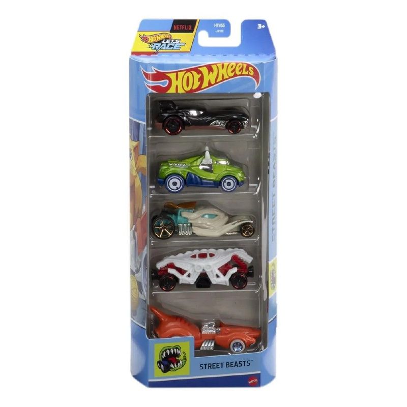 Hot Wheels Pacote 5 Ve culos Street Beasts - Mattel 0