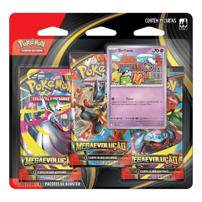 Pok mon Blister Triplo Mega Evolu  o Drifloon - Copag 0