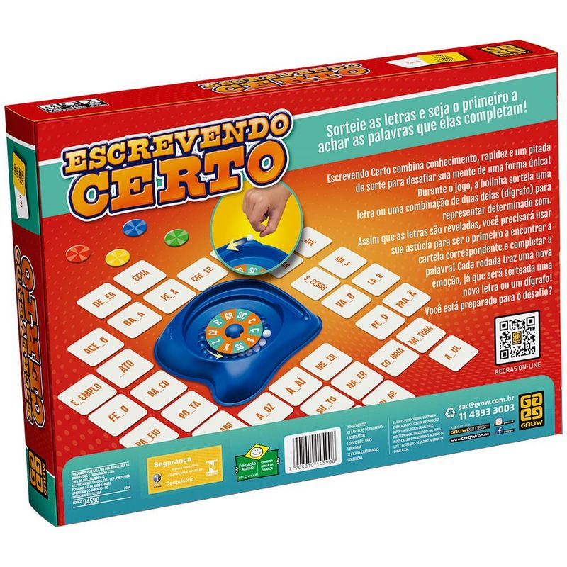 Jogo Escrevendo Certo - Grow 2
