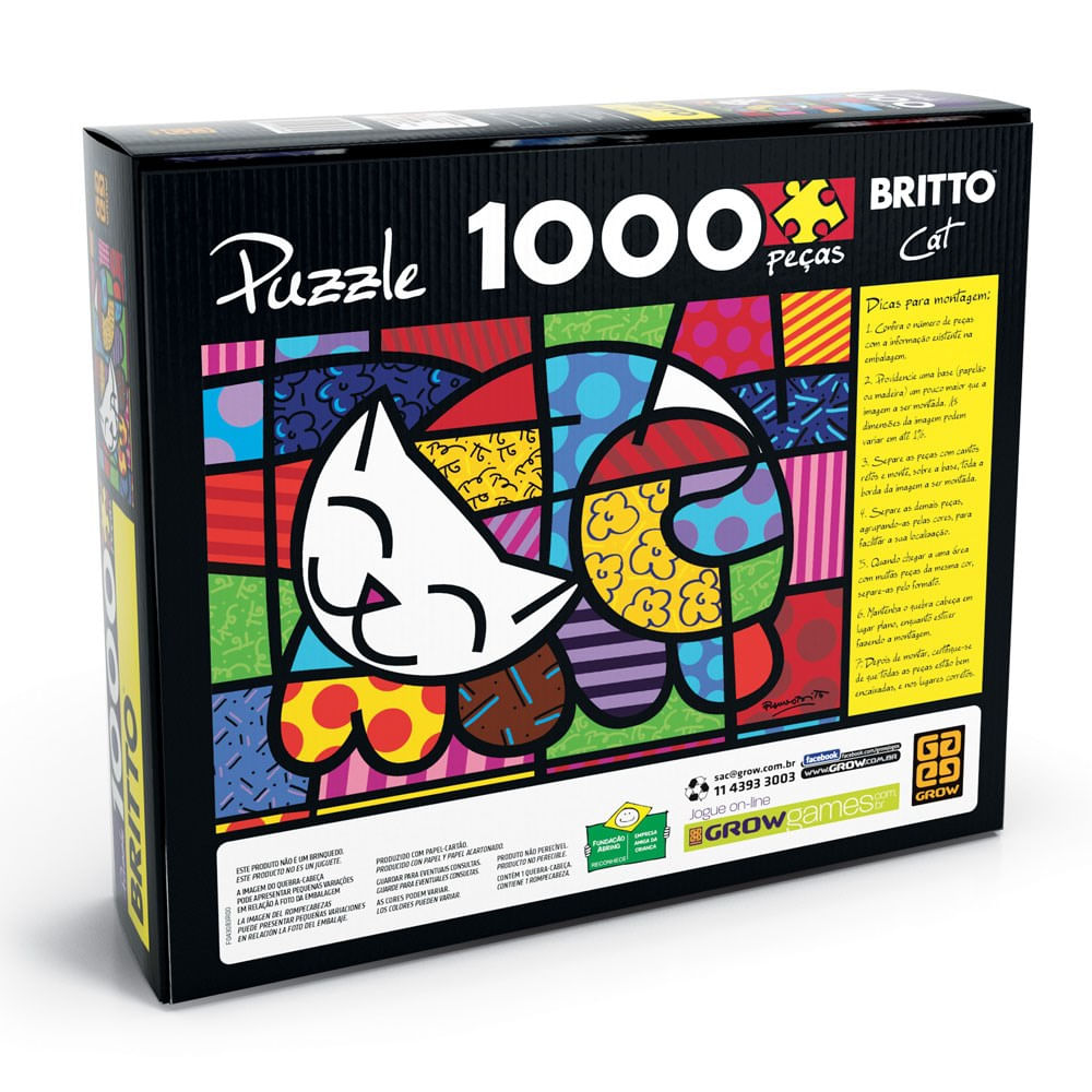 Quebra-cabeça - 1000 peças - ROMERO BRITTO - CAT
