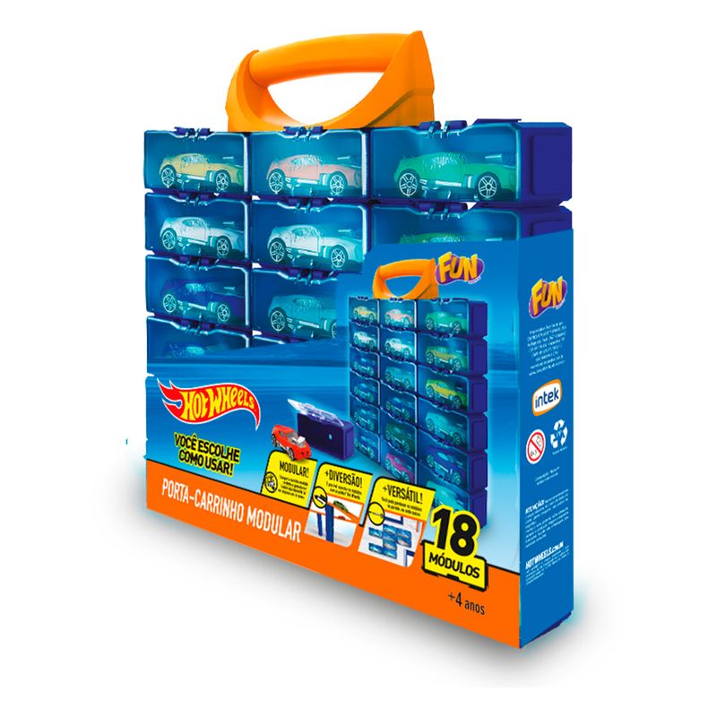 Porta 44 Carrinhos e Pista - Hot Wheels - Fun Divirta-se Escala