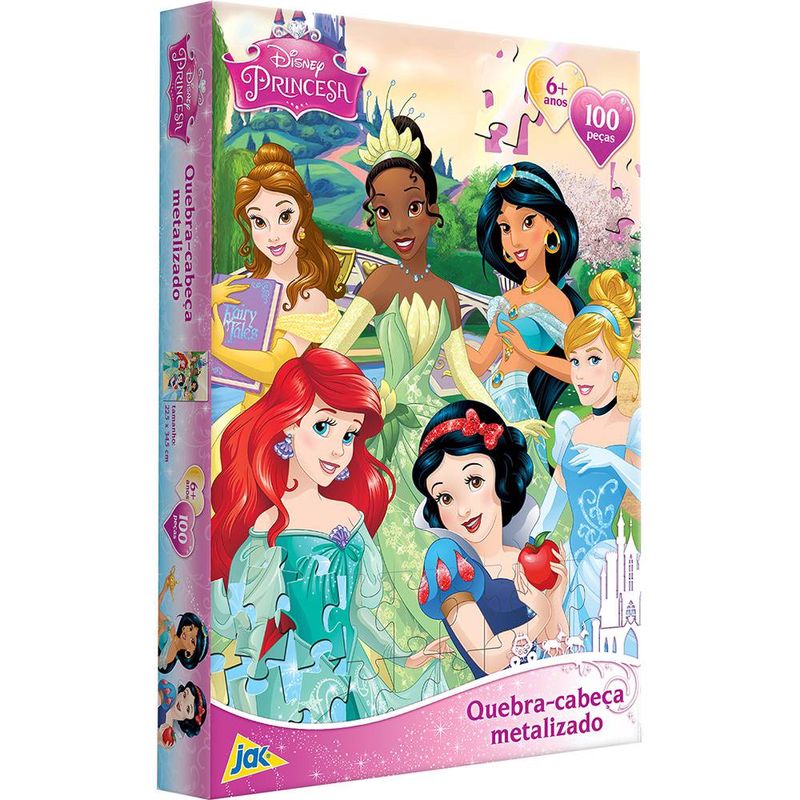 Princesas - Quebra-cabeça - 100 peças Metalizado - Toyster