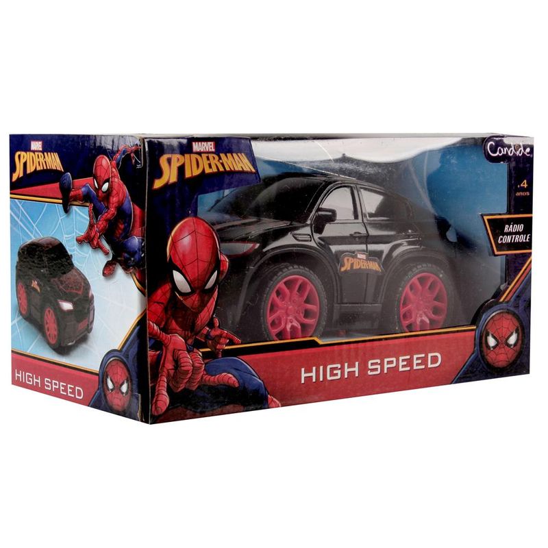 Carro de Controle Remoto Homem Aranha High Speed 3 Funções Preto e