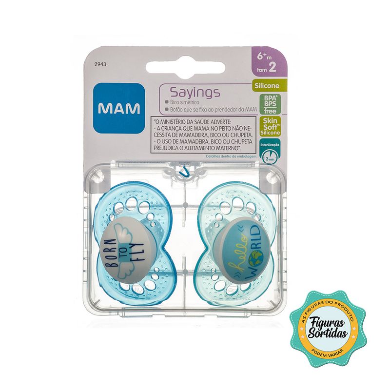 Chupeta-Sayings-Boys-Fase-2-com-2-Unidades---MAM-Baby