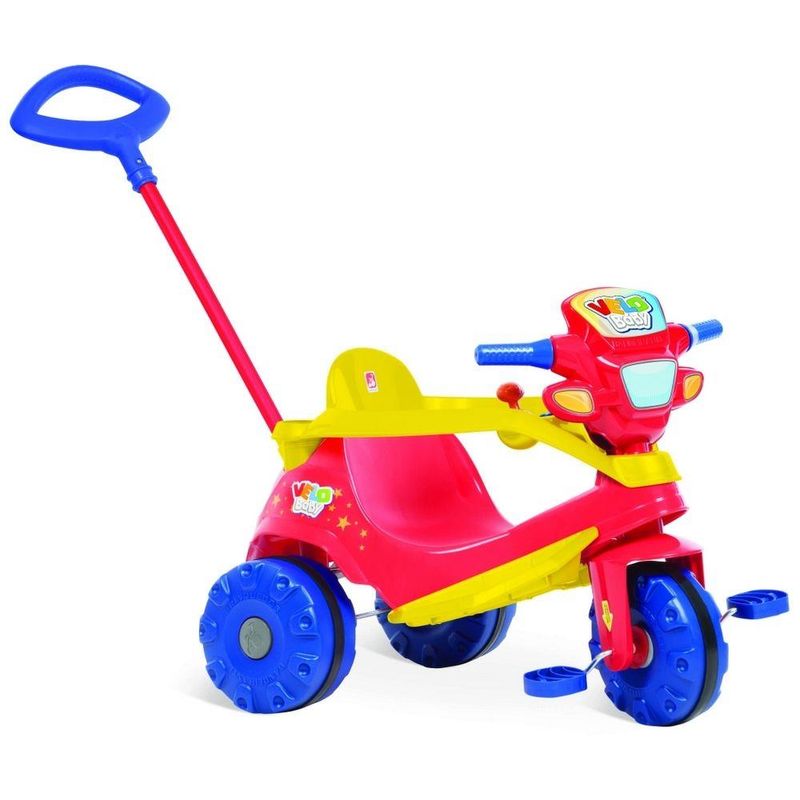 Triciclo-Velobaby-Passeio-e-Pedal-Vermelho---Bandeirante