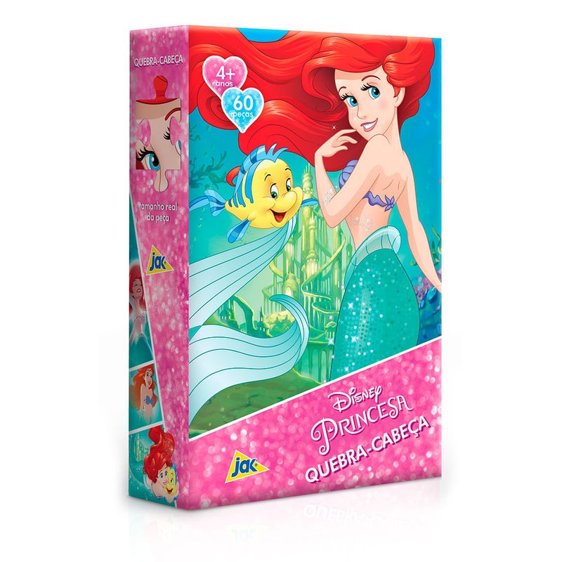 Quebra-Cabeca-Princesas-60-Pecas-Ariel---Toyster