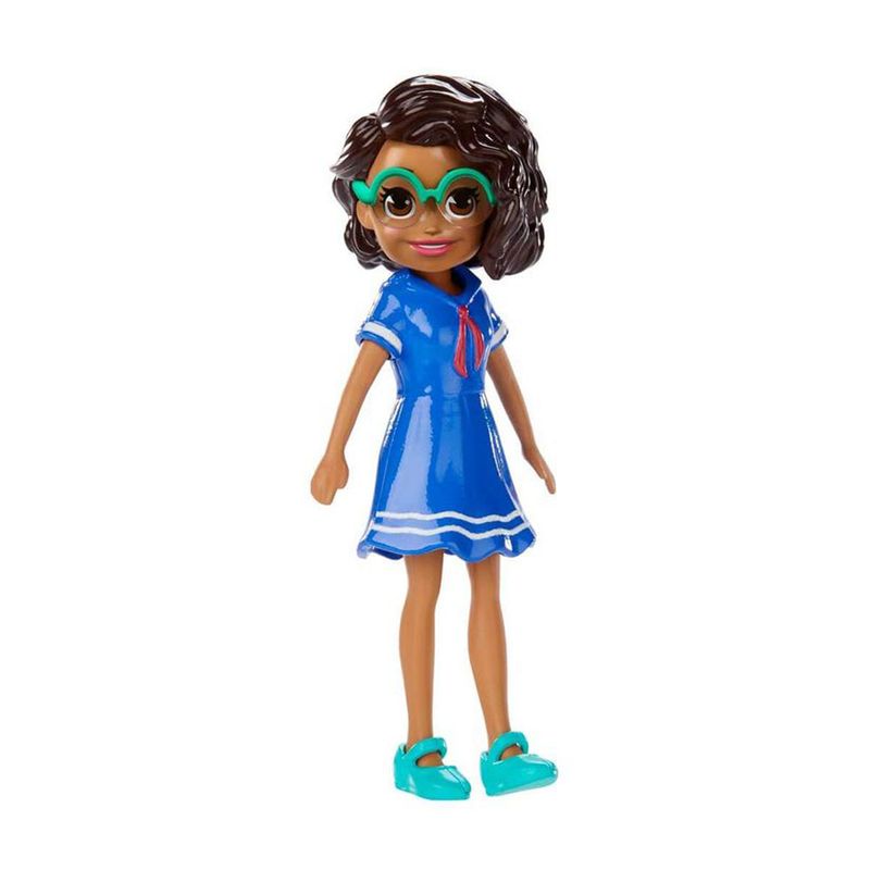 Polly-Pocket-Happy-Hour-Negra-com-Vestido-Azul---Mattel