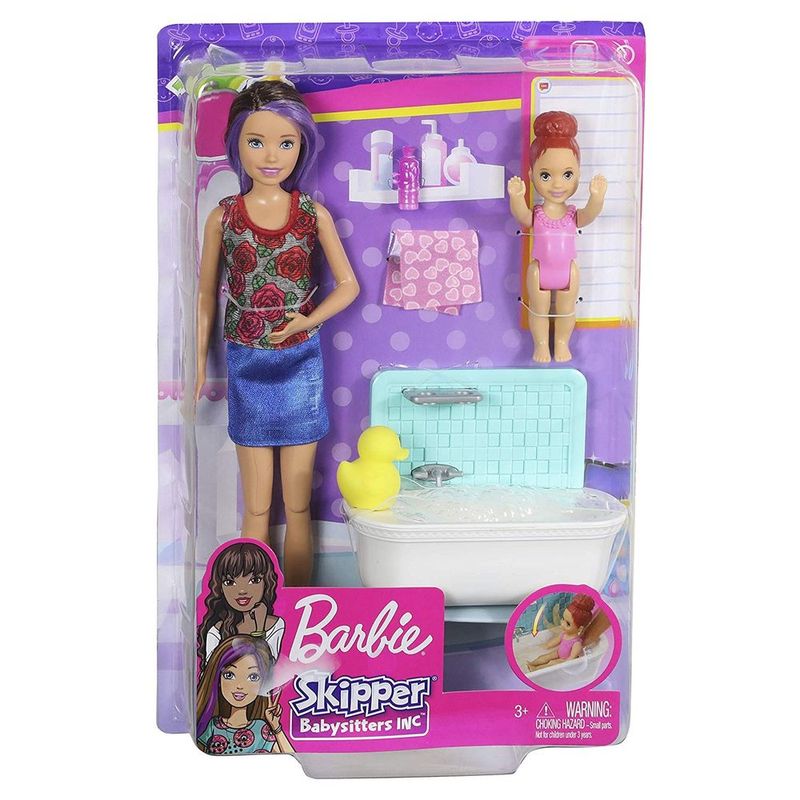 Barbie-Skipper-BabySitter-Hora-do-Banho-Mechas-Roxas--Mattel---4