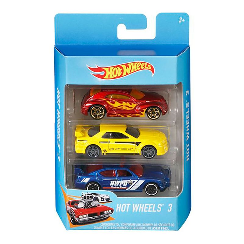 Pacote Com 3 Carrinhos Hot Wheels Original S/ Repetir Mattel