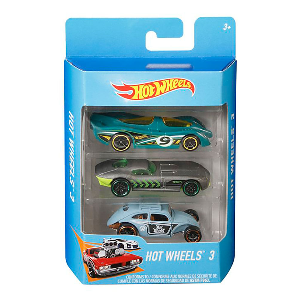 Pacote com 3 Carrinhos Hot Wheels Sortidos - Mattel