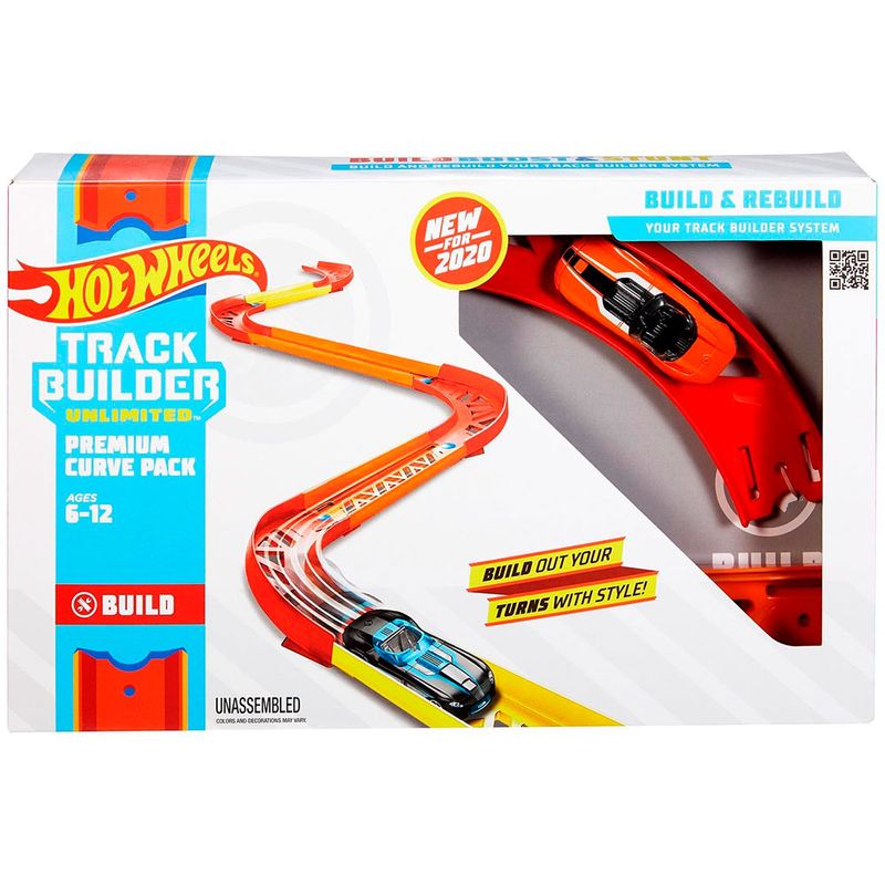 Pista-Hot-Wheels-Track-And-Builder-Curve-Pack---Mattel