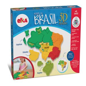 Quebra-Cabeça Mapa do Brasil 3D Plástico - Elka
