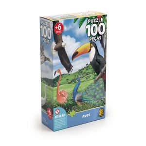 Quebra-cabeças 100 Peças Aves - Grow