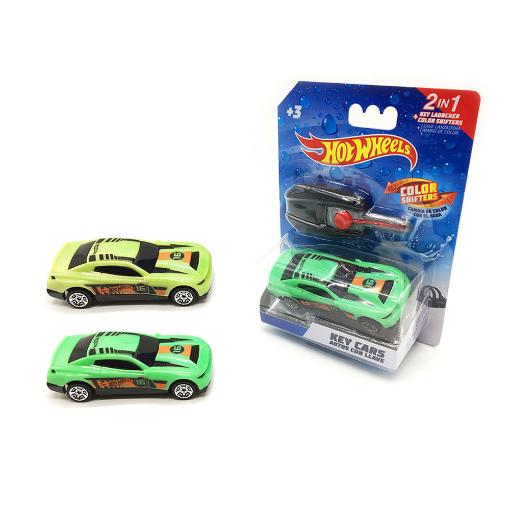 Carro Hot Wheels Com Chave Lançador Verde - Fun Divirta-se