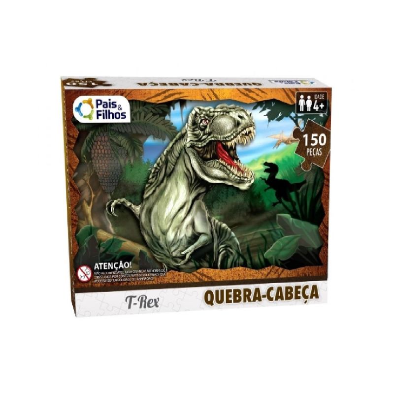 Quebra-Cabeca-150-Pecas-T-Rex---Pais-e-Filhos