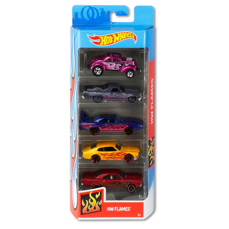 Pack Com 5 Carrinho Hot Wheels: Hw Flames - Mattel - Toyshow Tudo