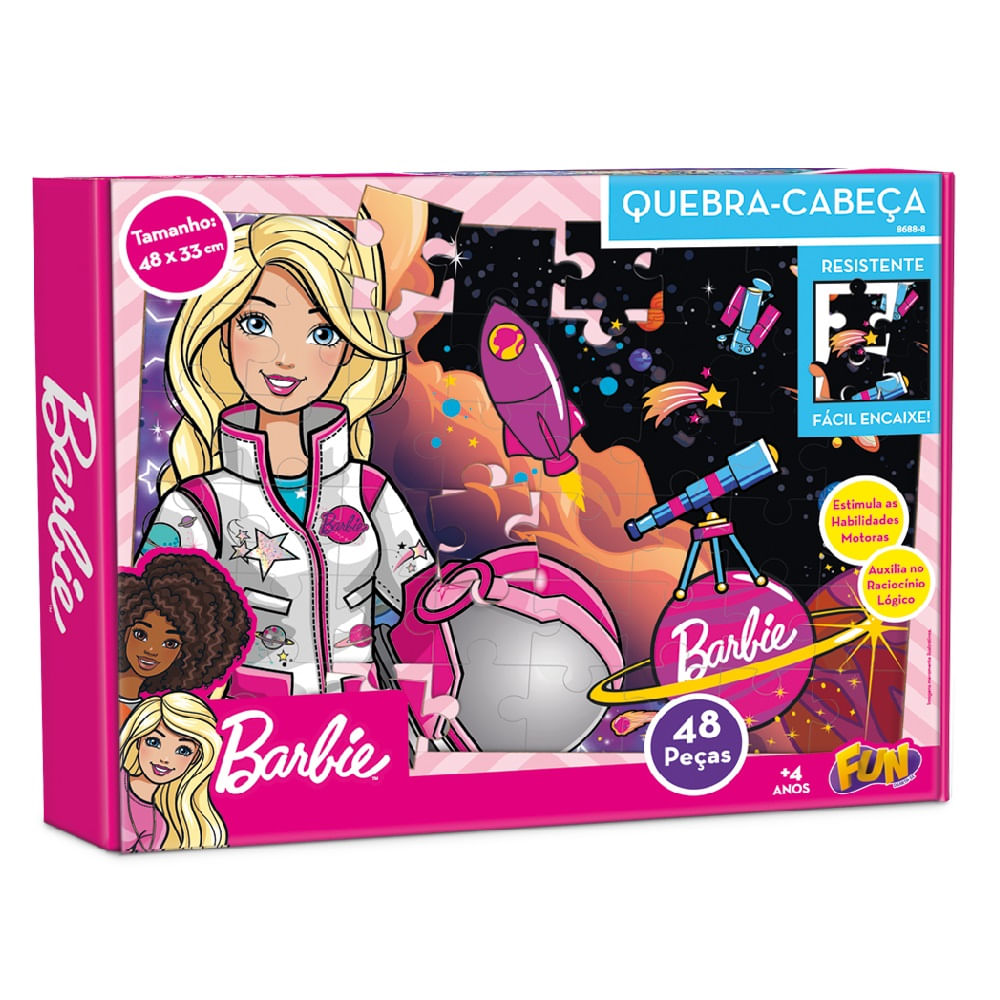 Jogo quebra cabeça barbie 100 pçs - toyster 2341 em Promoção na