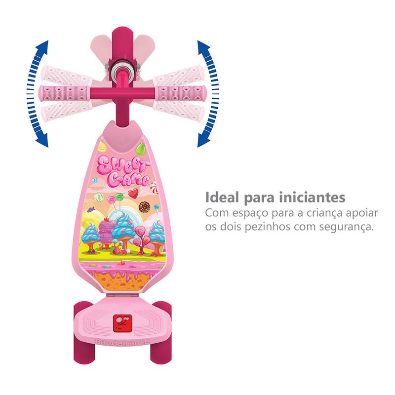 Patinete-Sweet-Game-Rosa---Bandeirante