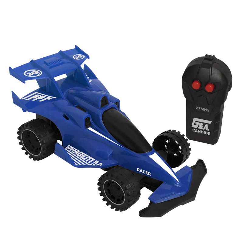 Carrinho Controle Remoto Racing Control Speed X Preto e Azul