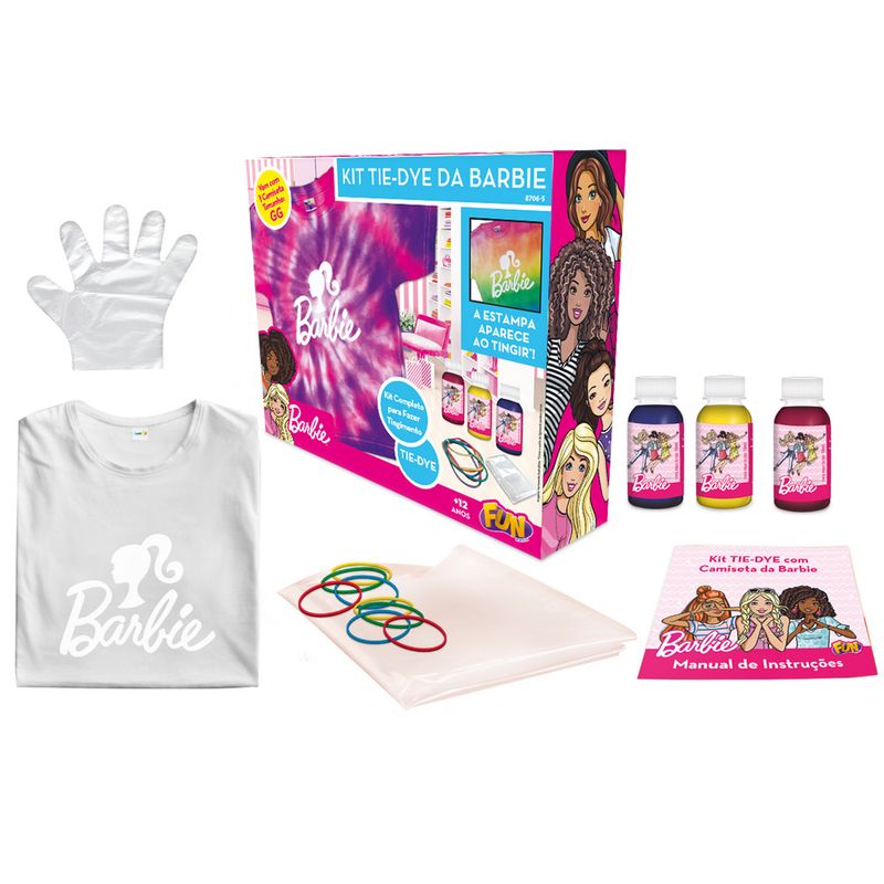 Kit-Tie-Dye-da-Barbie-Camiseta-Tamanho-GG---Fun-Divirta-se