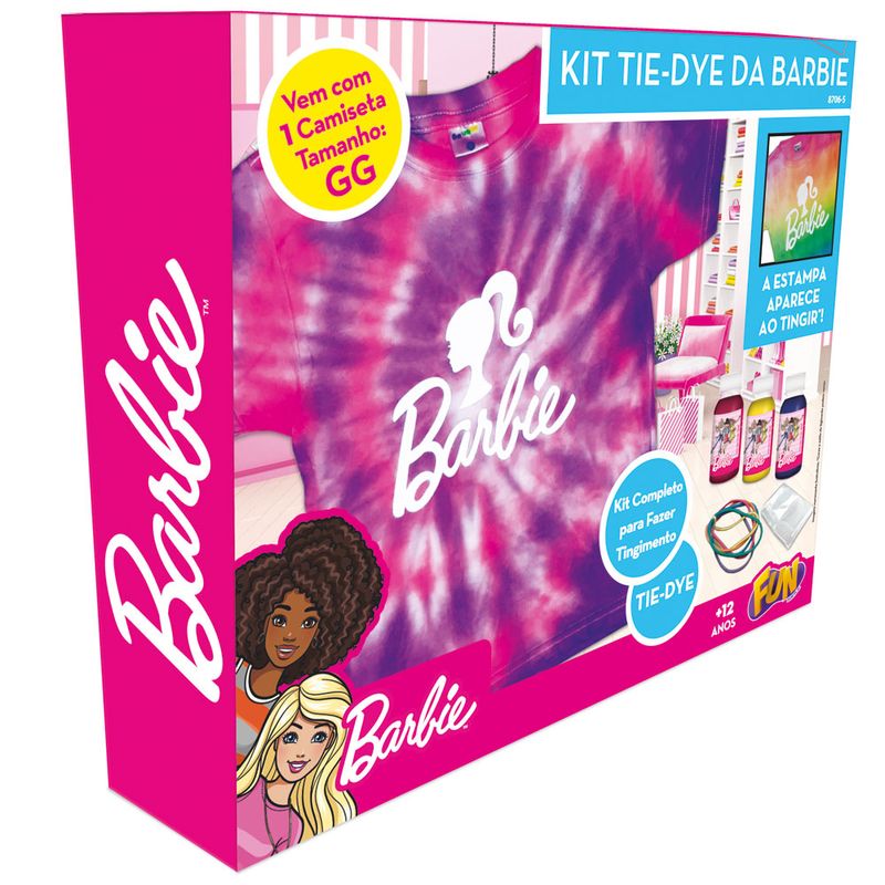 Kit-Tie-Dye-da-Barbie-Camiseta-Tamanho-GG---Fun-Divirta-se