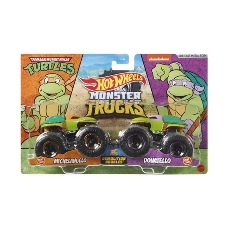 Carrinho-Hot-Wheels-Monster-Truck-Michelangelo-e-Donatello---Mattel-