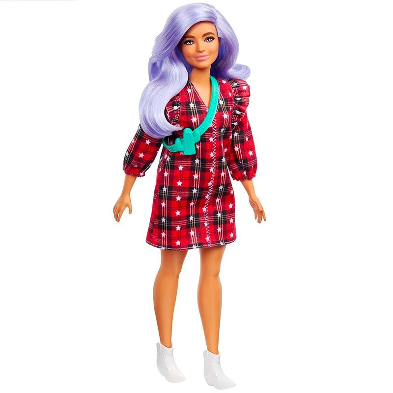 Barbie-Fashionistas-Vestido-Xadrez-e-Cabelo-Lilas---Mattel