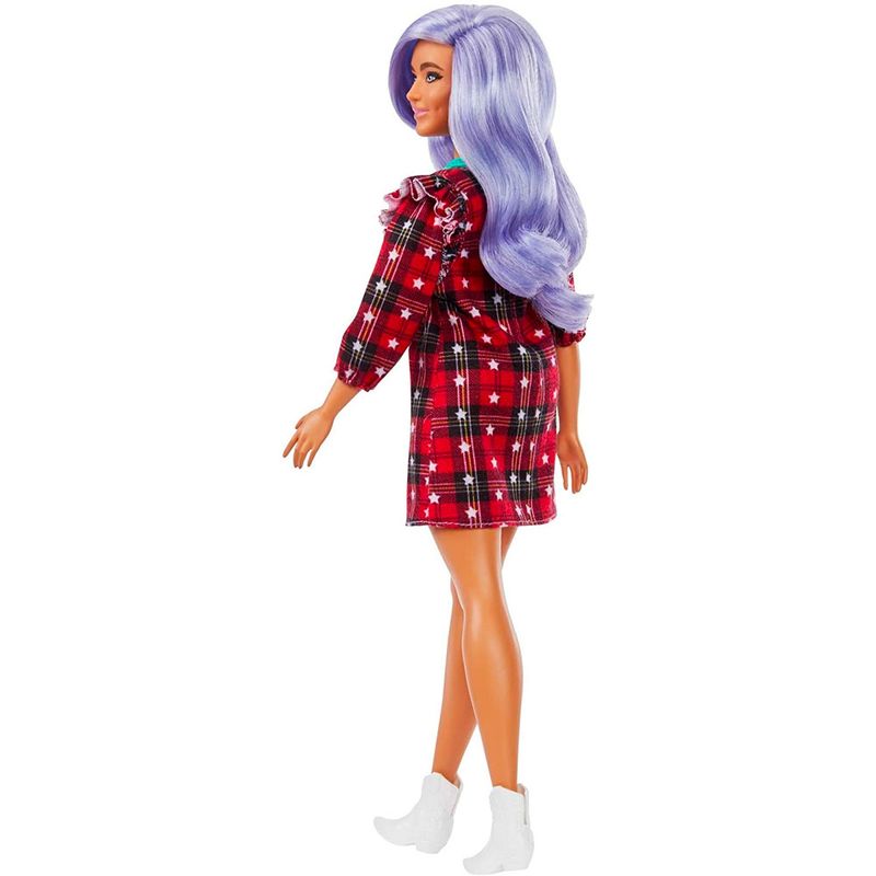 Barbie-Fashionistas-Vestido-Xadrez-e-Cabelo-Lilas---Mattel