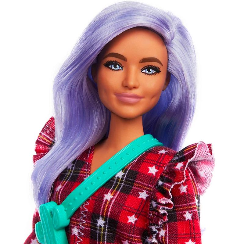 Barbie-Fashionistas-Vestido-Xadrez-e-Cabelo-Lilas---Mattel