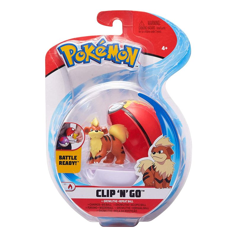 Brinquedo Pokémon Cinto Com Pokebola E Minifigura - Growlithe - Sunny