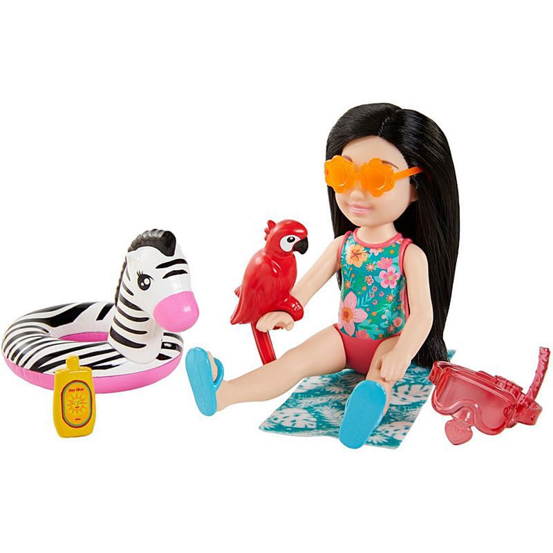 Barbie-Dreamhouse-Adventures-Chelsea-Conjunto-Praia-e-Bichinhos-Zebra---Mattel-