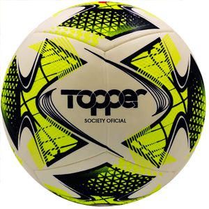 BOLA TOPPER 22 SOCIETY OFICIAL BRANCO/AMARELO NEON/PRETO