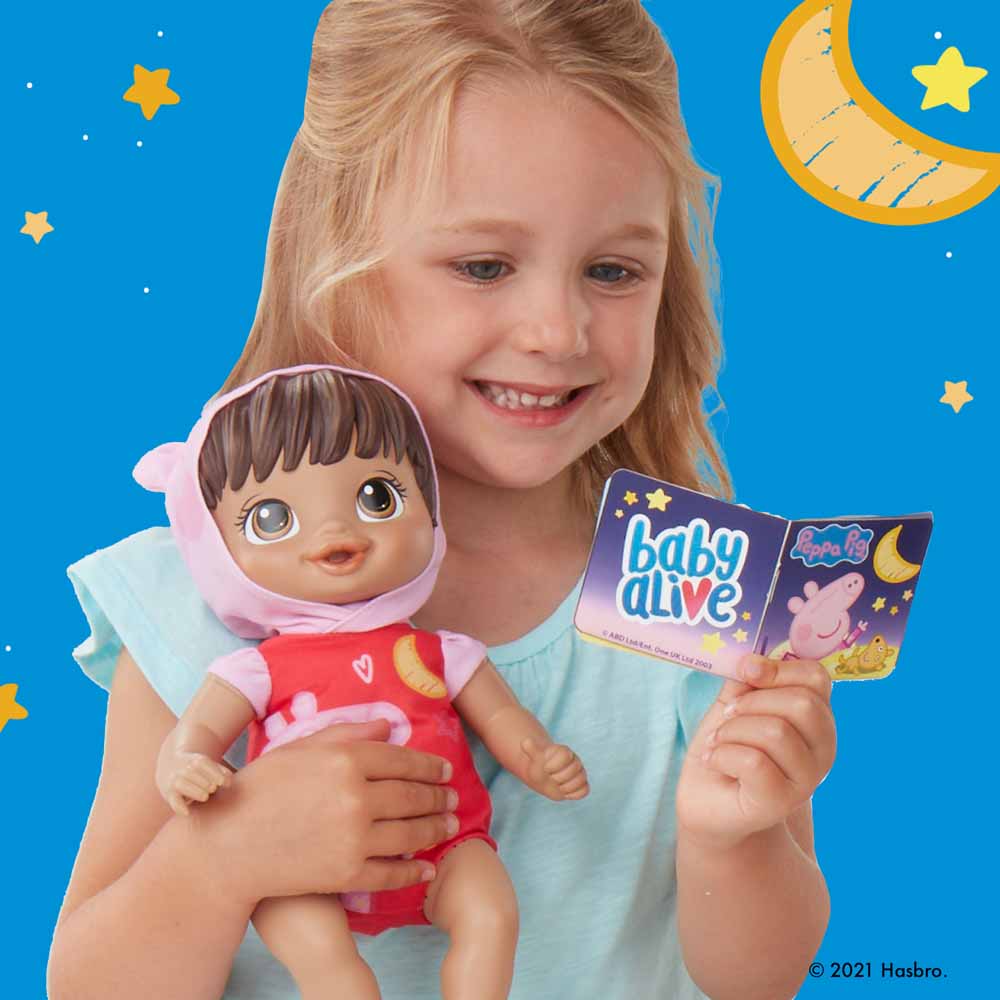 Boneca Baby Alive Boa Noite Peppa Pig Roupa De Dormir Morena