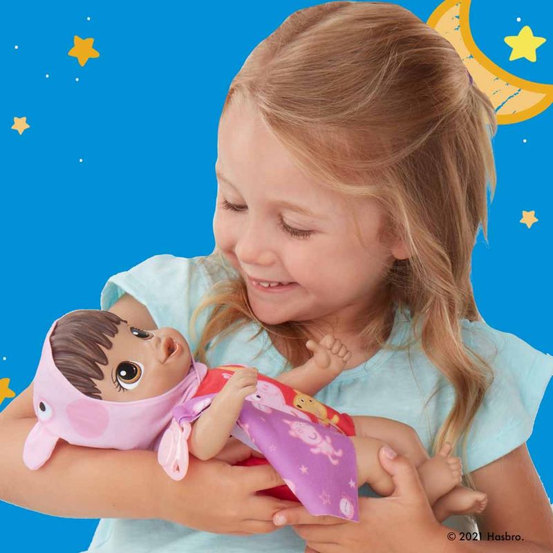 Boneca Baby Alive Boa Noite Peppa Pig Roupa De Dormir Morena