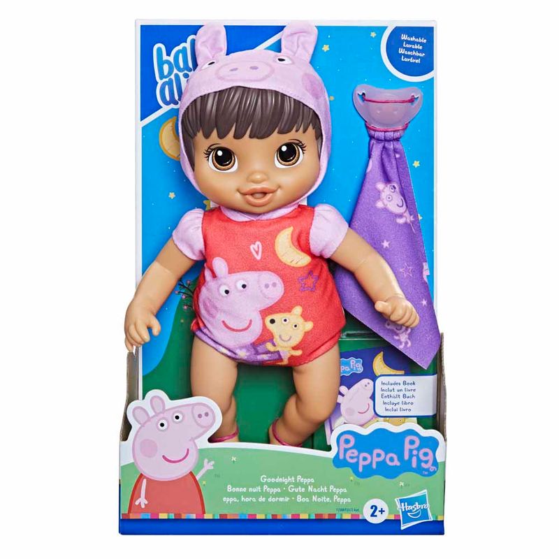 Boneca Baby Alive Boa Noite Peppa Pig Roupa De Dormir Morena