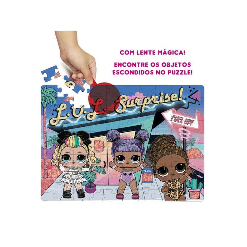 LOL-Suprise--Puzzle-Play-Lente-Magica-100-Pecas---Elka