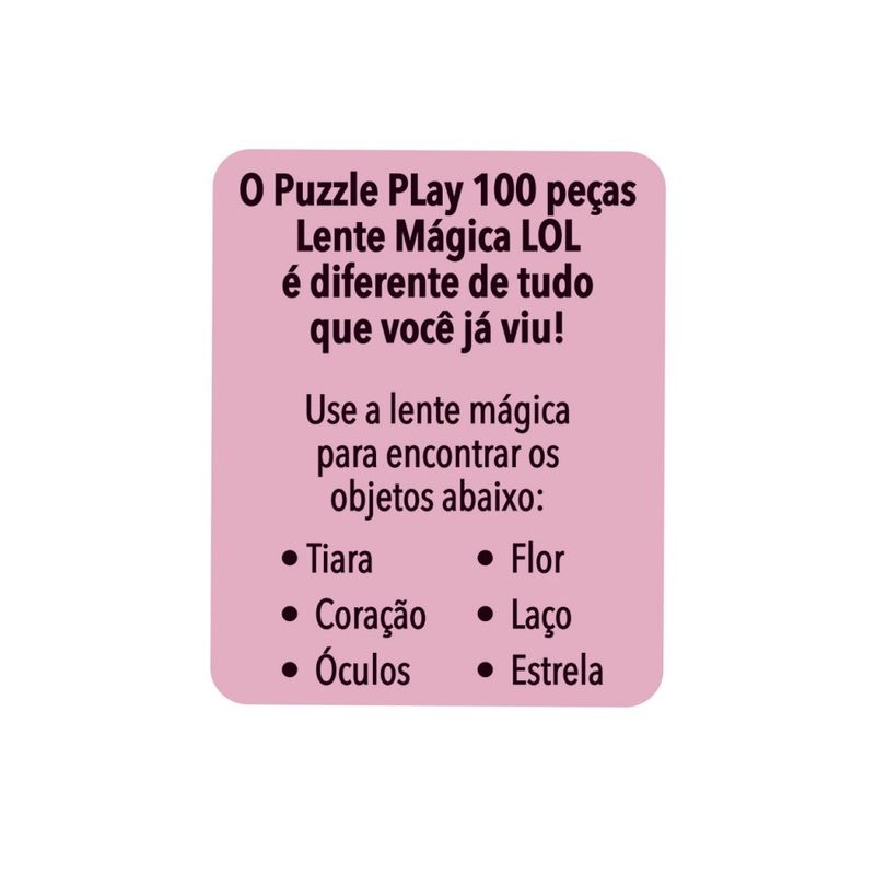 LOL-Suprise--Puzzle-Play-Lente-Magica-100-Pecas---Elka