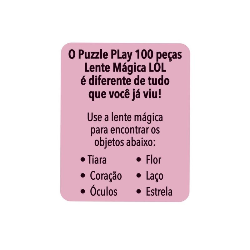 LOL-Suprise--Puzzle-Play-Lente-Magica-100-Pecas---Elka